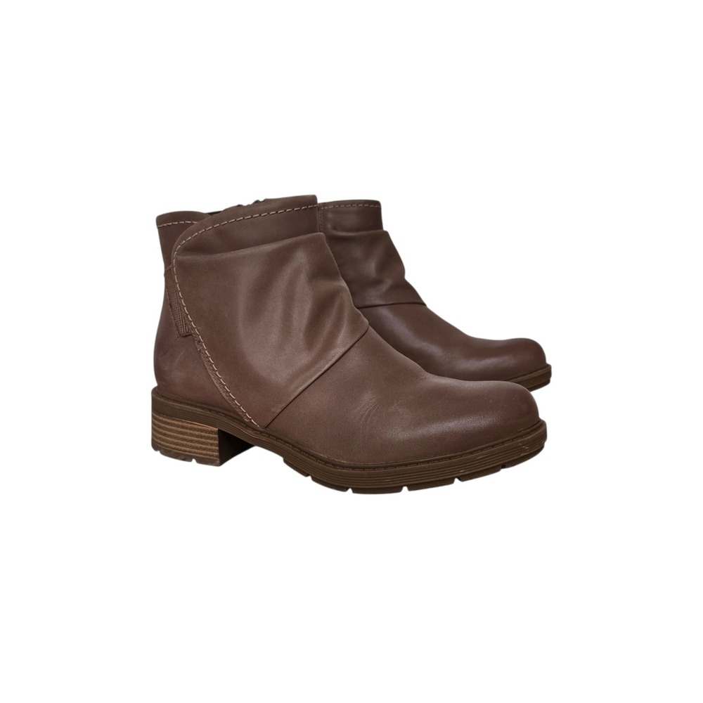 Clarks Collection Brown Leather Slouchy Ankle Boots 8.5M 261641344060